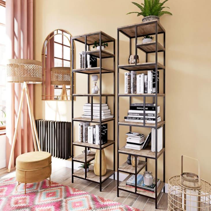 Maisons du Monde Segment - Columna de metal negro y mango Promoción trimestral