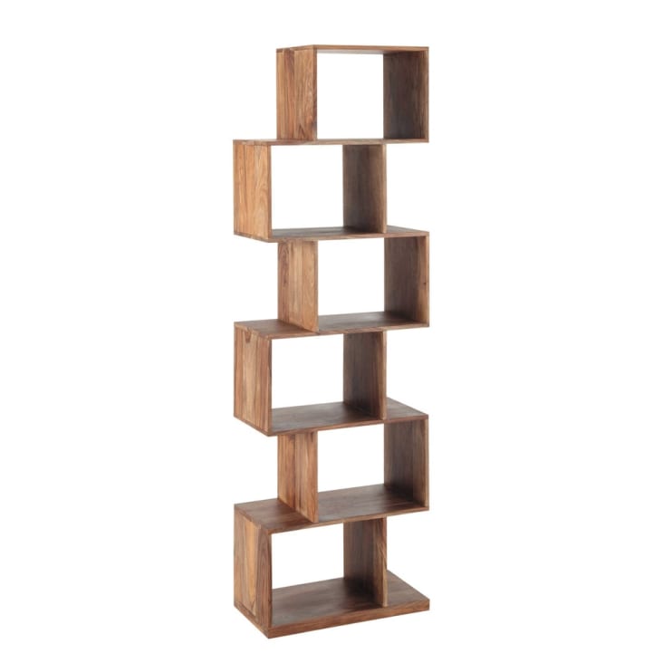 Maisons du Monde Stockholm - Estantería desigual 6 compartimentos de madera de sheesham Ahorra y exporta