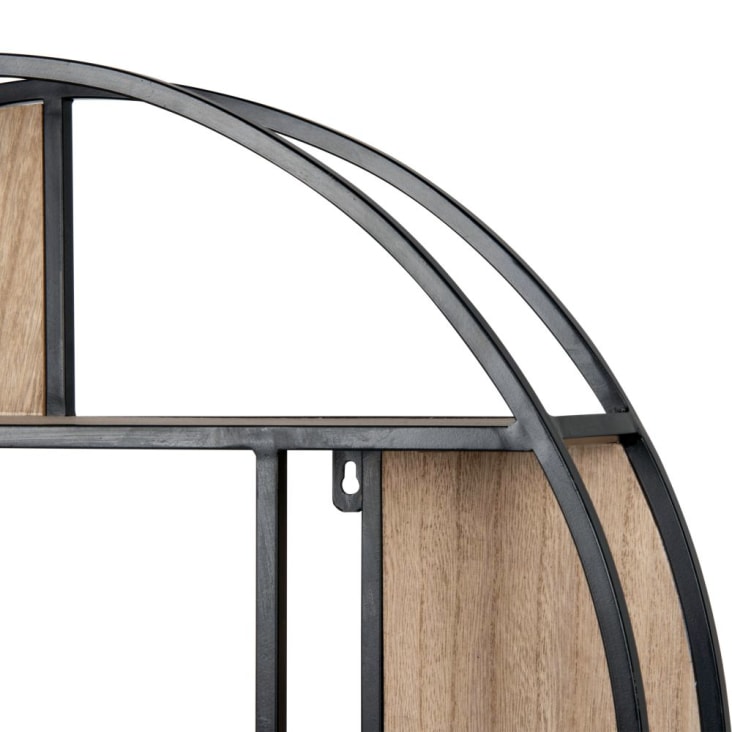 Maisons du Monde JOSHUA - Estantería redonda de metal color negro y marrón En oferta
