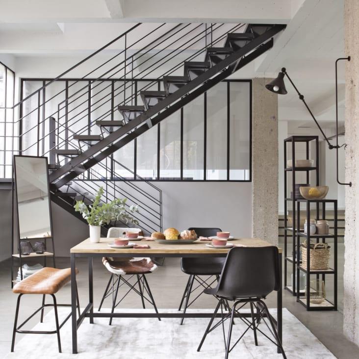 Maisons du Monde Long Island - Estantería industrial de abeto macizo blanco y metal Descuentos del mes