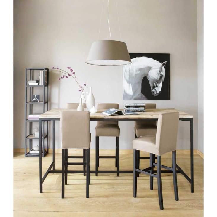 Maisons du Monde Long Island - Estantería industrial de abeto macizo blanco y metal Descuentos del mes