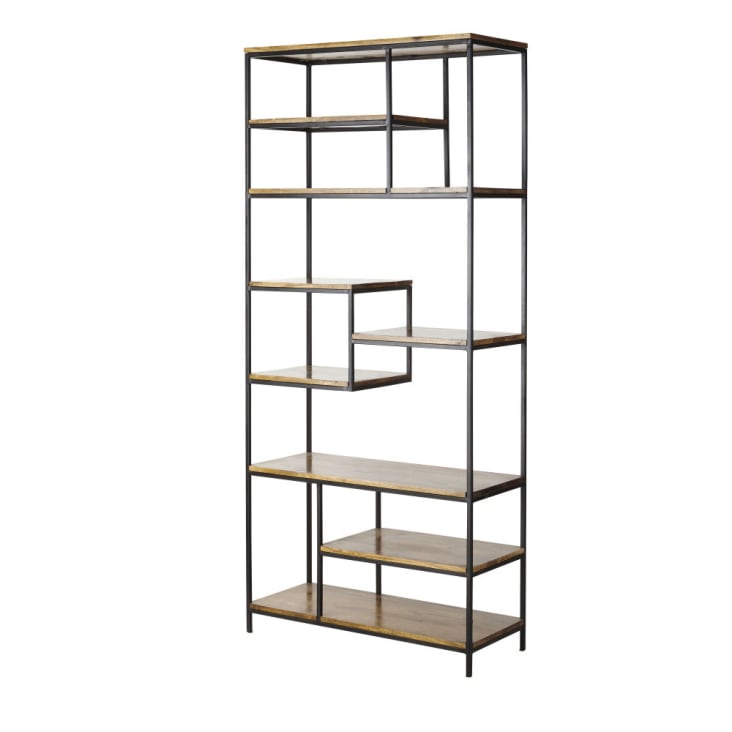 Maisons du Monde Segment - Estantería industrial de metal negro mate y mango Grandes ahorros
