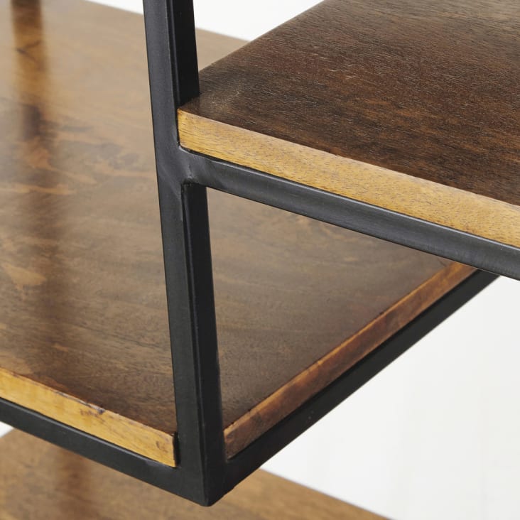 Maisons du Monde Segment - Estantería industrial de metal negro mate y mango Grandes ahorros