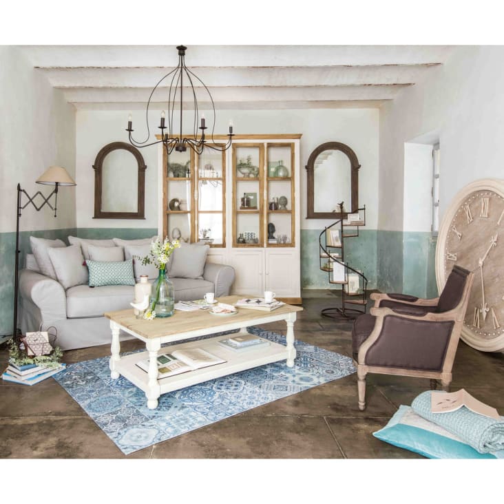 Maisons du Monde Castellane - Estantería escalera de abeto y metal con efecto óxido Precio ultrabajo