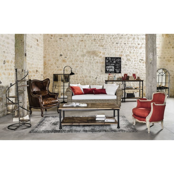 Maisons du Monde Castellane - Estantería escalera de abeto y metal con efecto óxido Precio ultrabajo