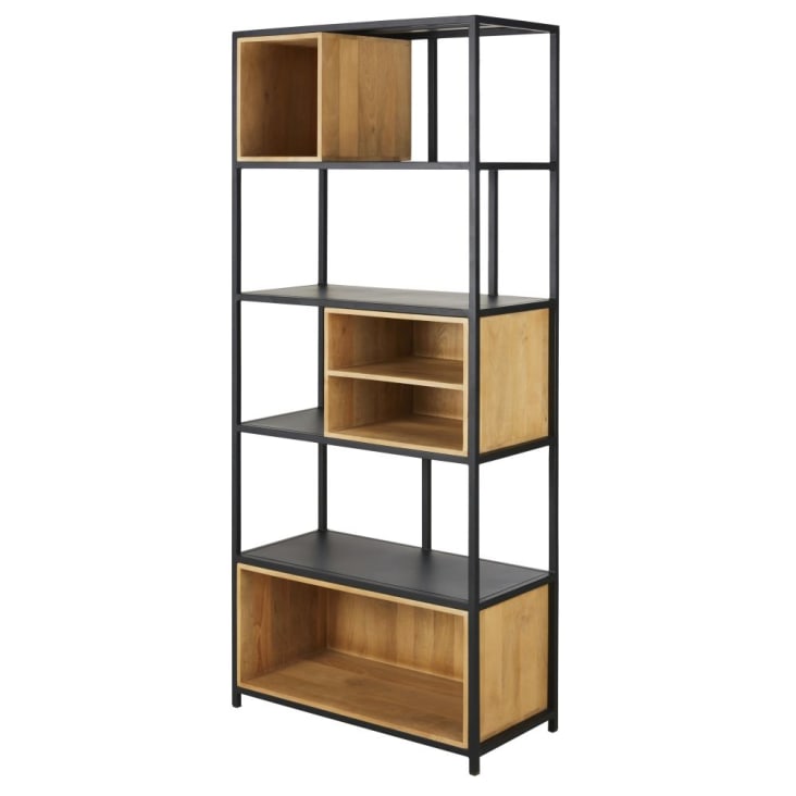 Maisons du Monde Wayampi - Estantería de madera de mango macizo y metal negro Rebajas