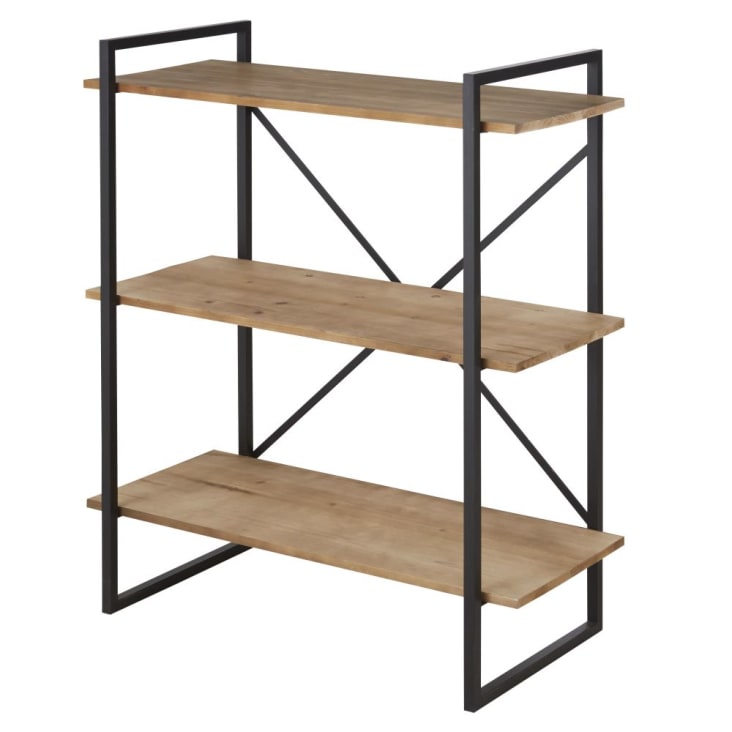 Maisons du Monde Staten - Estantería industrial en abeto macizo y metal negro