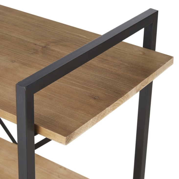 Maisons du Monde Staten - Estantería industrial en abeto macizo y metal negro Venta caliente
