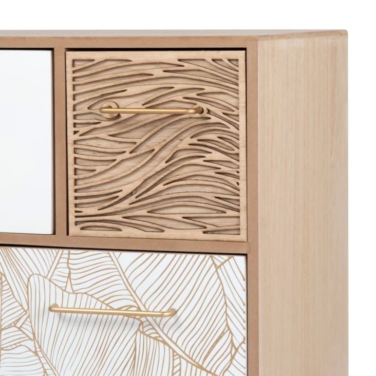 Maisons du Monde FOLIAGE - Pequeño mueble de almacenaje de 5 cajones con motivos decorativos Los más vendidos