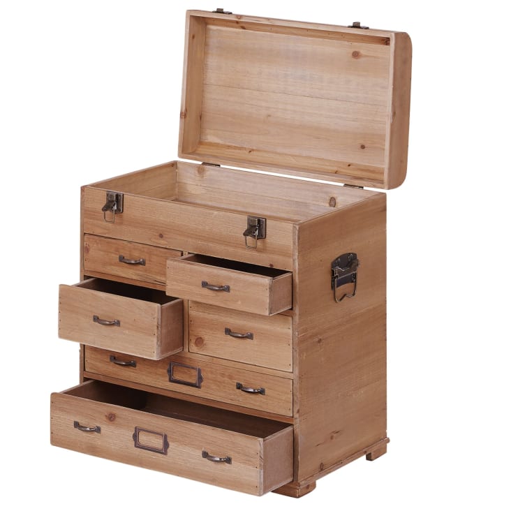 Maisons du Monde MARTIGUES - Pequeño mueble baúl con 6 cajones de abeto Mejor oferta