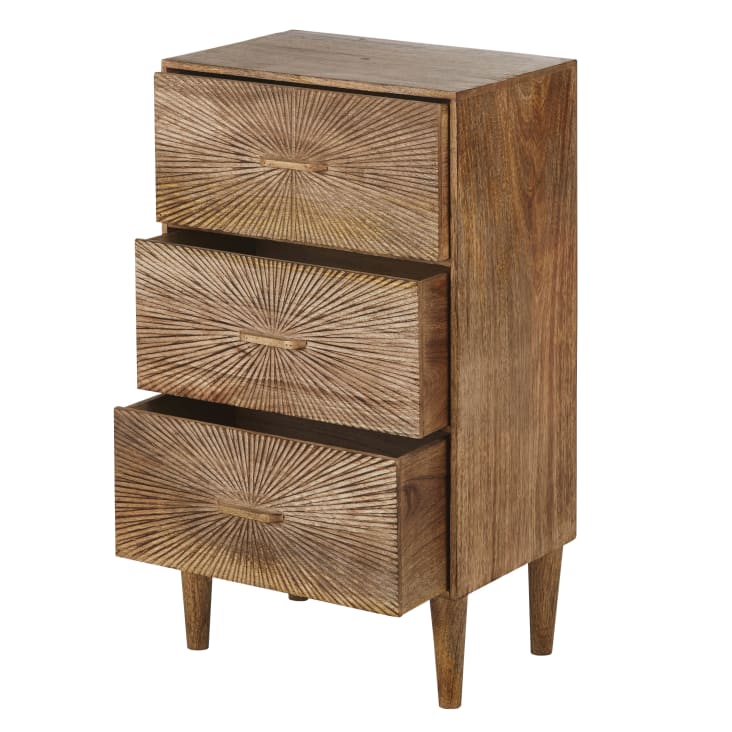 Maisons du Monde LOUISON - Cajonera pequeña marrón con 3 cajones Oferta especial