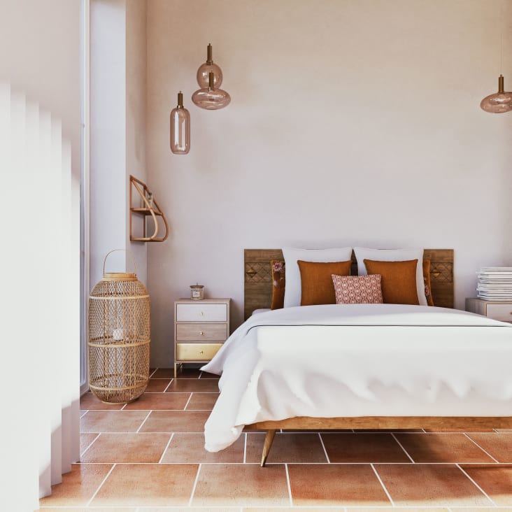 Maisons du Monde MARGUETI - Cajonera pequeña con 3 cajones marrón blanco y dorado COMPRAR AHORA