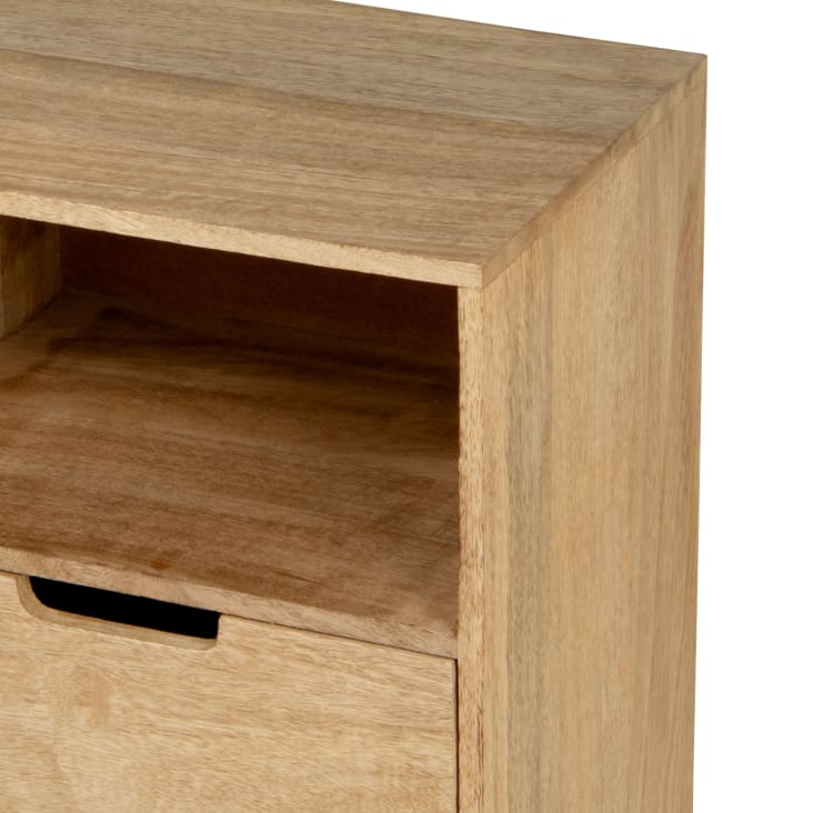 Maisons du Monde Carlata - Mueble pequeño con 1 nicho y 2 cajones en madera de mango y metal negro Último día