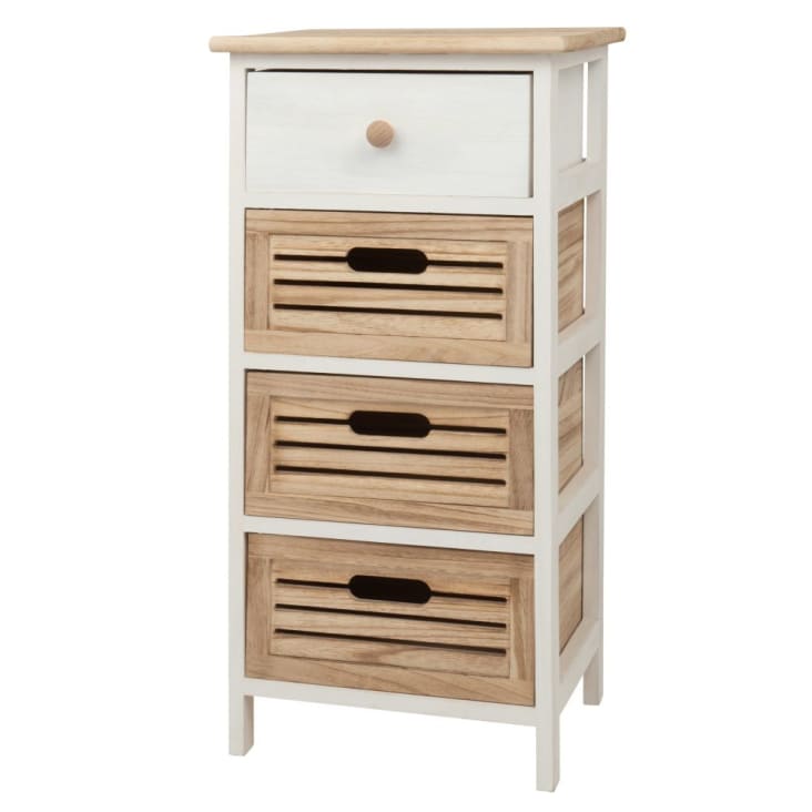 Maisons du Monde ELEONORE - Cajonera de 4 cajones de paulonia Solo hoy