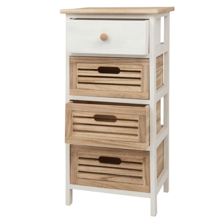 Maisons du Monde ELEONORE - Cajonera de 4 cajones de paulonia Solo hoy