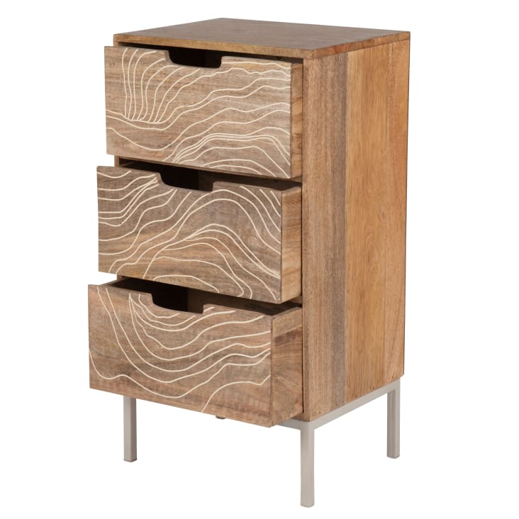Maisons du Monde ANGEL - Cajonera con 3cajones de madera de mango Promoción trimestral