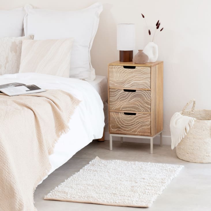 Maisons du Monde ANGEL - Cajonera con 3cajones de madera de mango Promoción trimestral
