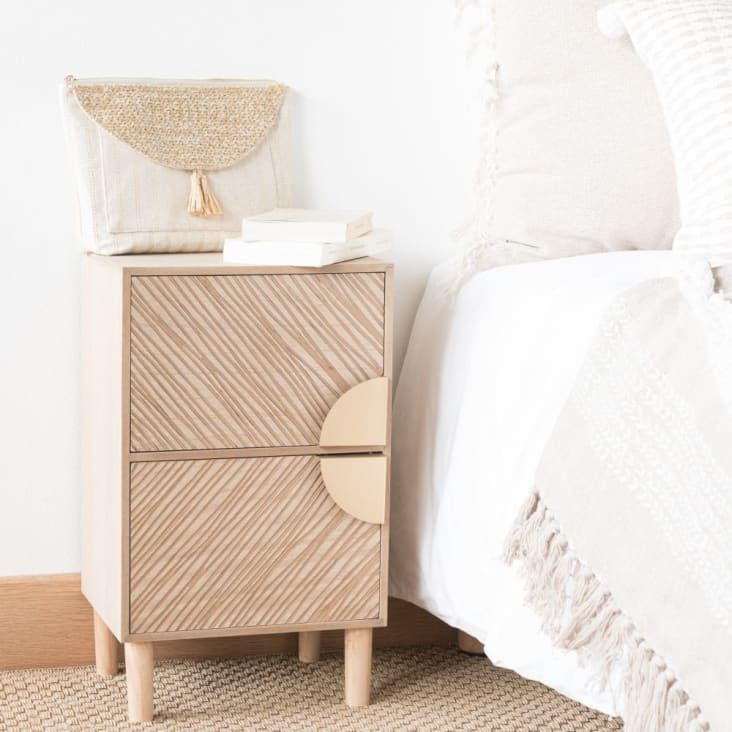 Maisons du Monde TANGER - Pequeño mueble de almacenaje con 2 cajones tallados Superdescuento