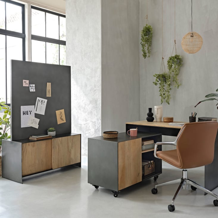 Maisons du Monde Cincinnati Business - Mueble de almacenaje profesional con 2 puertas dos tonos Grandes descuentos